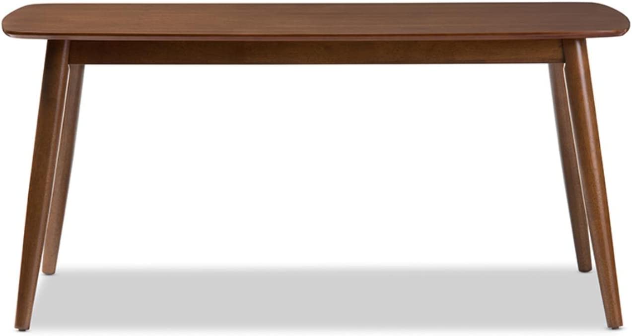 Baxton Studio Flora Mid-Century Modern Dining Table Oak Medium Brown/Mid-Century