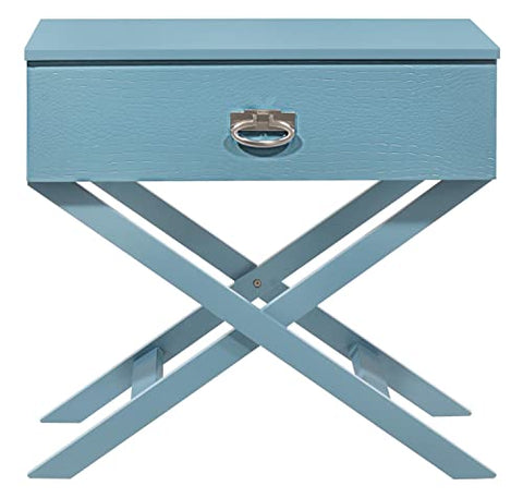 Xavier 1-Drawer Teal Nightstand (25 in. H x 16 in. W x 27 in. D)