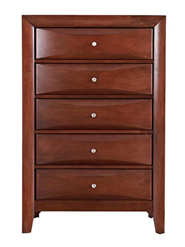 Marilla Cherry 5-Drawer Chest of Drawers (32 in. L X 17 in. W X 48 in. H)