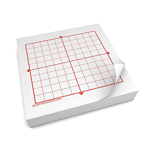 Geyer Instructional Products 151215 10x10 Square XY Axis, Graphing Post-It Notes, 4 packs of 100 sheets, 400 sheets total