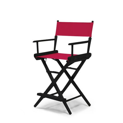 Telescope Casual World Famous Balcony Height Director Chair With Black Finish and Red Fabric