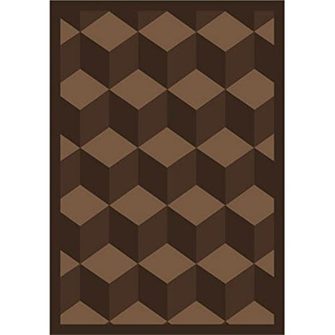 Joy Carpets Kaleidoscope Highrise Whimsical Area Rugs, 64-Inch by 92-Inch by 0.36-Inch, Chocolate