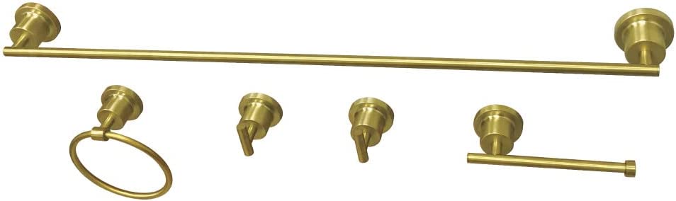 Kingston Brass BAH8230478SB Concord 5-Piece Bathroom Accessory Set, Brushed Brass