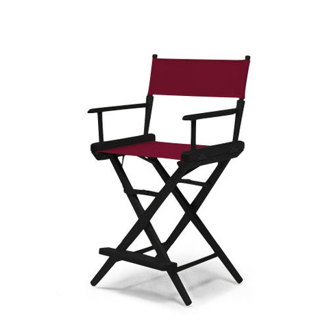 Telescope Casual World Famous Balcony Height Director Chair With Black Finish and Burgundy Fabric