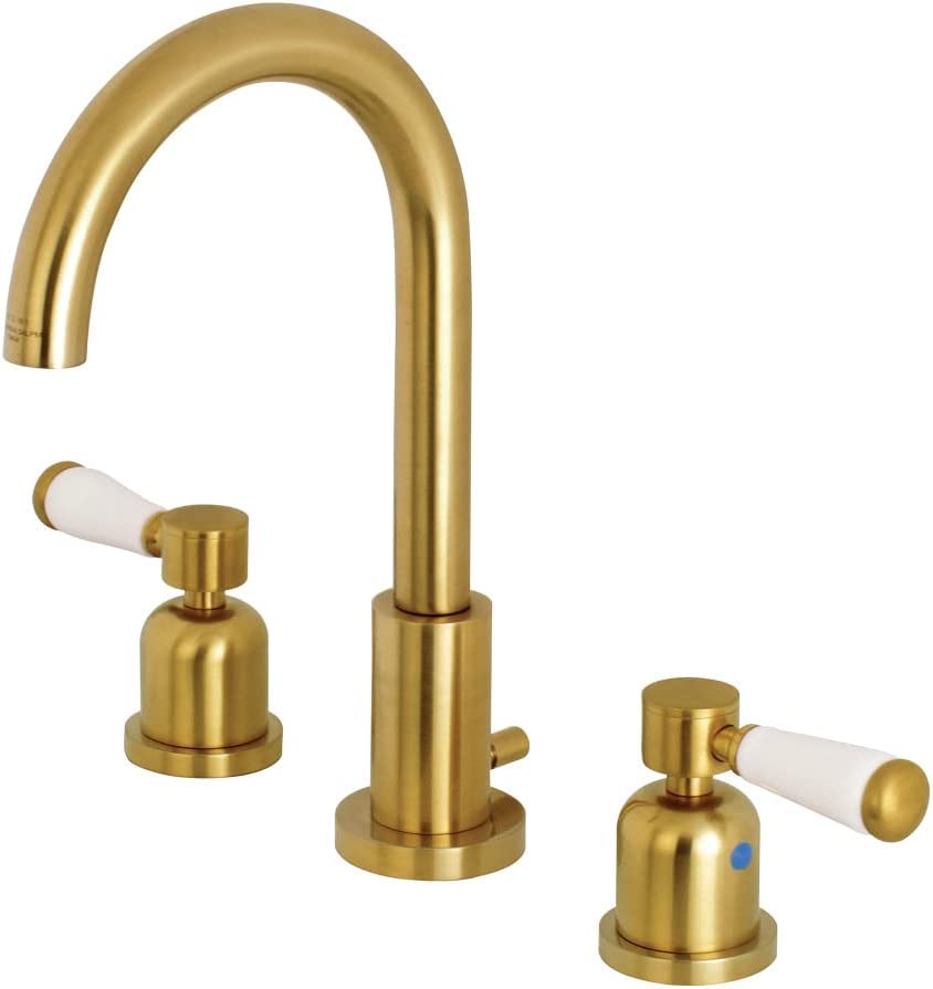 Kingston Brass FSC8929DPL Paris Widespread Bathroom Faucet, 5-3/8 Inch in Spout Reach, Polished Nickel