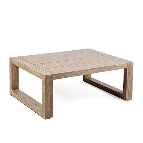 ARMEN LIVING LCPRCOLT Paradise Outdoor Light Eucalyptus Wood Coffee Table, Teak