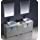 Fresca Torino 72&#34; Gray Modern Double Sink Bathroom Vanity w/Side Cabinet &amp; Vessel Sinks