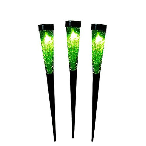 Achla Designs Solar Sparkle Cone Garden Path Lights-3 pack, Dark Green