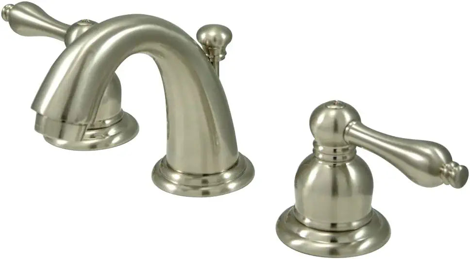 Kingston Brass KB918AL Victorian Mini Widespread Lavatory Faucet with Brass Pop-Up, Brushed Nickel