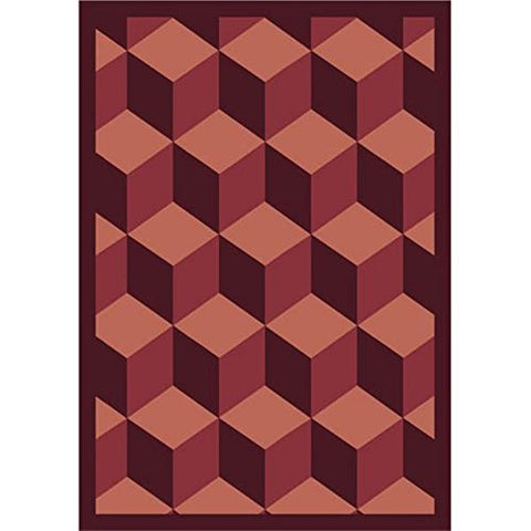 Joy Carpets Kaleidoscope Highrise Whimsical Area Rugs, 64-Inch by 92-Inch by 0.36-Inch, Burgundy