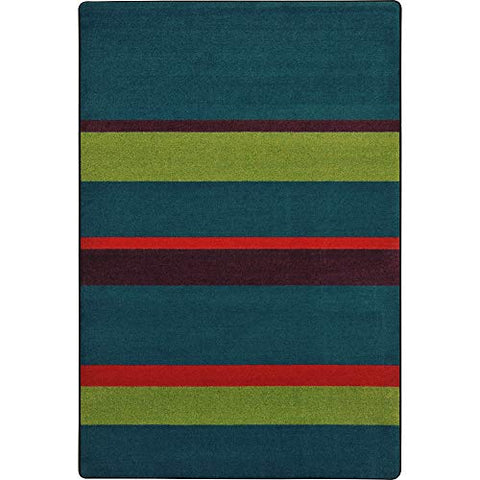 Joy Carpets Kid Essentials Straight and Narrow Teen Area Rugs, 92-Inch by 129-Inch by 0.36-Inch, Tropics