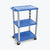 42 in.H 3-Shelf Utility Cart - Blue Shelves Nickel Legs - Blue