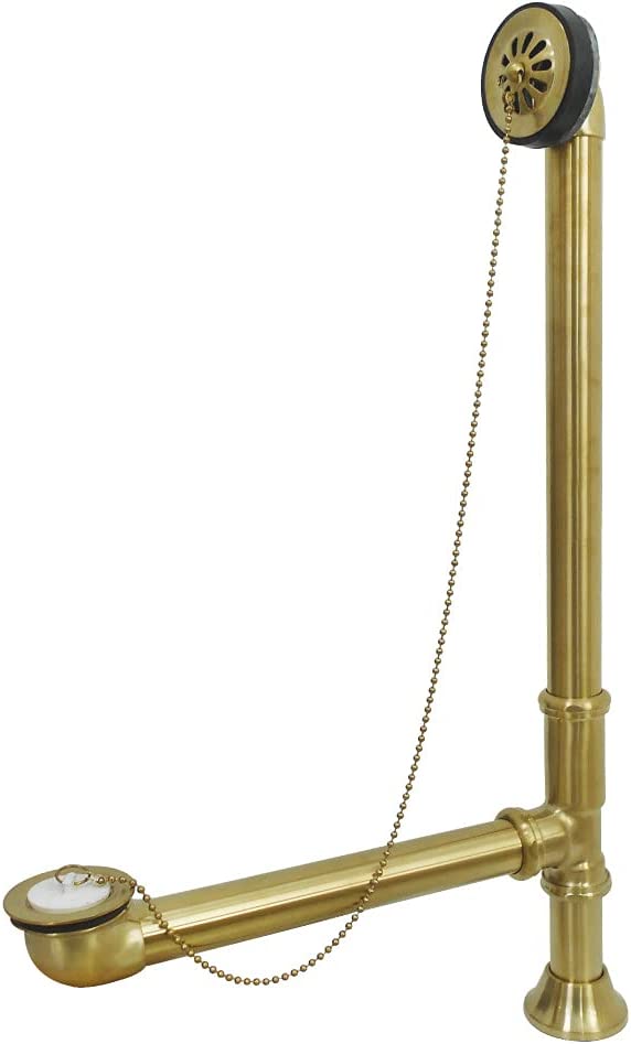 Kingston Brass CC2097 Clawfoot Tub Waste &amp; Overflow Drain, 20 Gauge, Brushed Brass