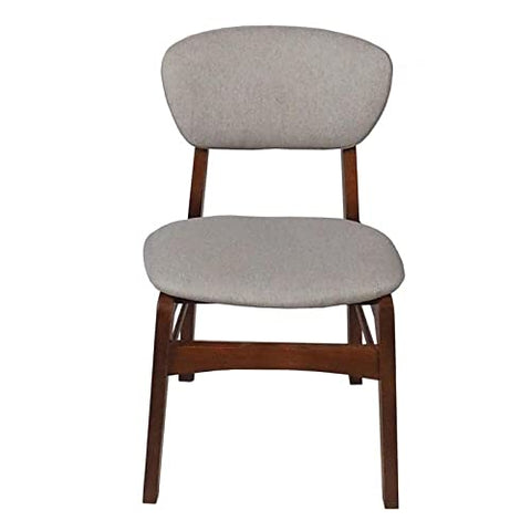 Ouuuhlala LilyB Grey Rubber Wood Fabric Dining Chair with Brown Leg (Set of 2)