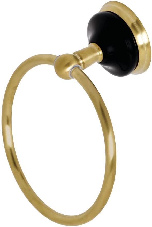 Kingston Brass BA9114BB Water Onyx Towel Ring, Brushed Brass