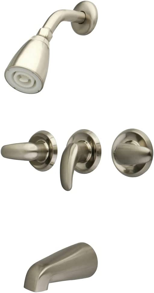 Kingston Brass KB6238LL Legacy Tub and Shower Faucet, Brushed Nickel,5-Inch Spout Reach