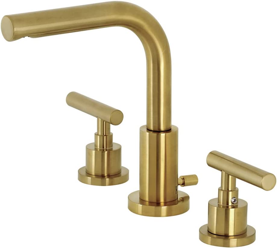 Kingston Brass FSC8953CML Manhattan Widespread Bathroom Faucet, Brushed Brass