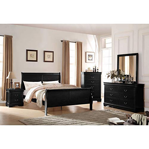 Louis Philippe Black Full Bed (FB 29H) - 23737F