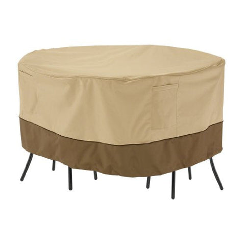 Classic Accessories Veranda Water-Resistant 52 Inch Bistro Round Patio Table &amp; Chair Set Cover, Outdoor Table Cover