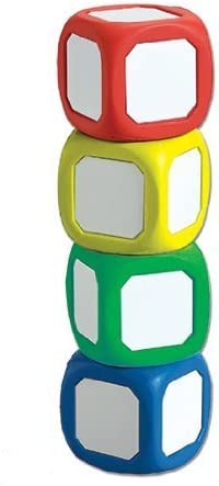 Learning Advantage Magnetic Dry-Erase Dice, 2"H x 2"W x 2"D, Assorted Colors, Pack of 4