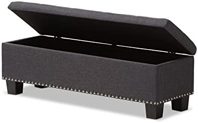 Baxton Studio Hannah Storage Bench in Dark Gray