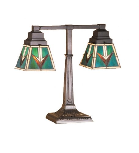 Meyda 20"H Valencia Mission 2 Arm Desk Lamp
