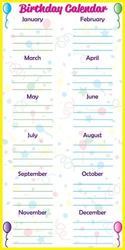Flipside Products Frameworks Low-Tac Vertical Birthday Calendar, 48&#34; x 24&#34; (90703)