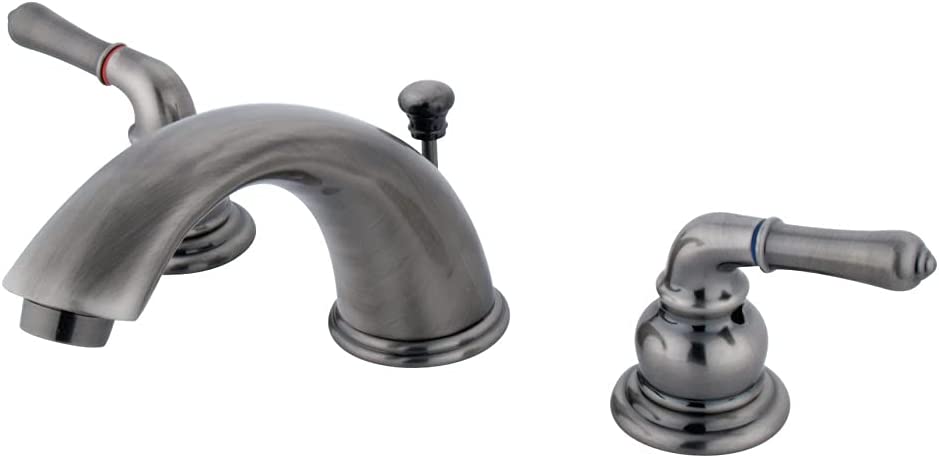 Kingston Brass KB963 Magellan Widespread Bathroom Faucet, 8-Inch Adjustable Center, Black Stainless