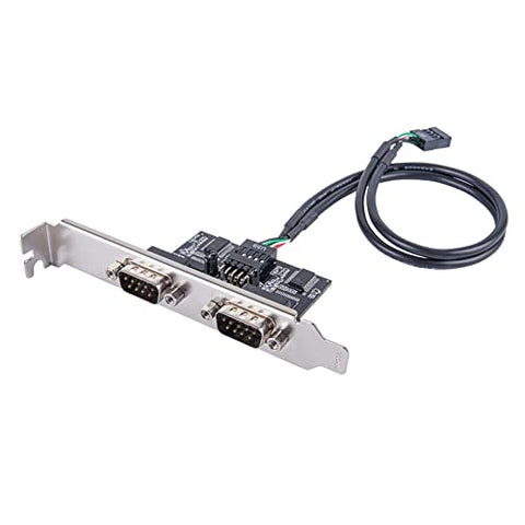 support motherboard with serial port : Internal USB 2.0 to dual port RS232(DB9) bus powered AdapterPL2303GC