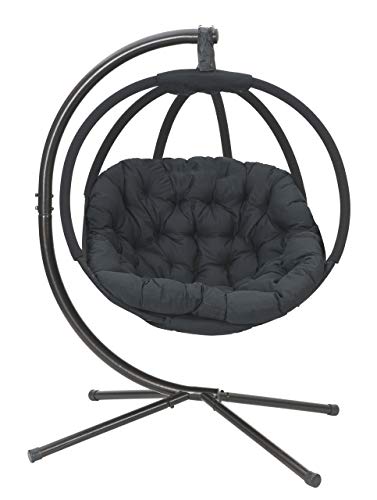 Flower House Overland Hanging Ball Chair in Black