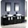 Fresca Torino 84&#34; Espresso Modern Double Sink Bathroom Cabinets w/Tops &amp; Vessel Sinks