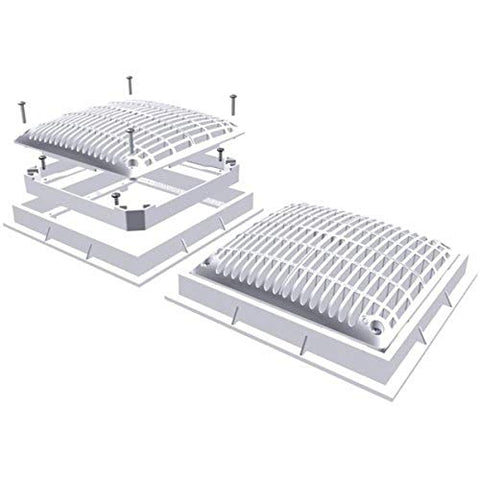 Hayward WG1031LV2PAK2 9-Inch Dual Pak Low Velocity Drain Cover and Frame