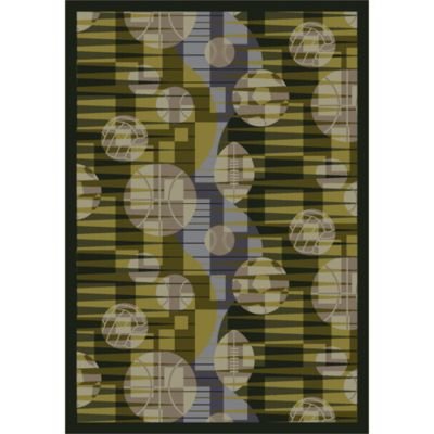 Joy Carpets Sports Fan Keeping Score Area Rugs, 64-Inch by 92-Inch by 0.36-Inch, Green