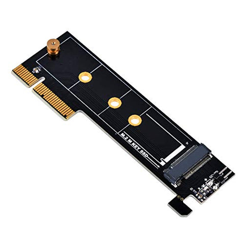 M.2 NVMe SSD NGFF (M Key) to PCIe X4 adapter card Supports 223022422260 and 2280 length M.2 SSD built-in LED indicator easily fits in 1U chassis support PCIe CLKREQ