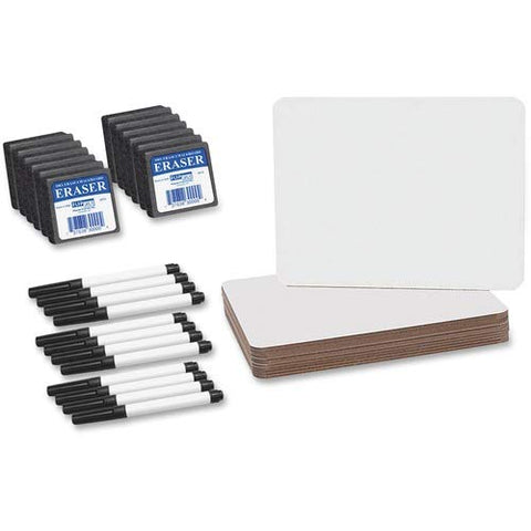 Flipside Products Dry Erase Board Set, 9-1/2&#34;x12&#34;, 12/PK, White