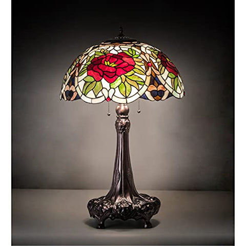 31Inch High Renaissance Rose Table Lamp