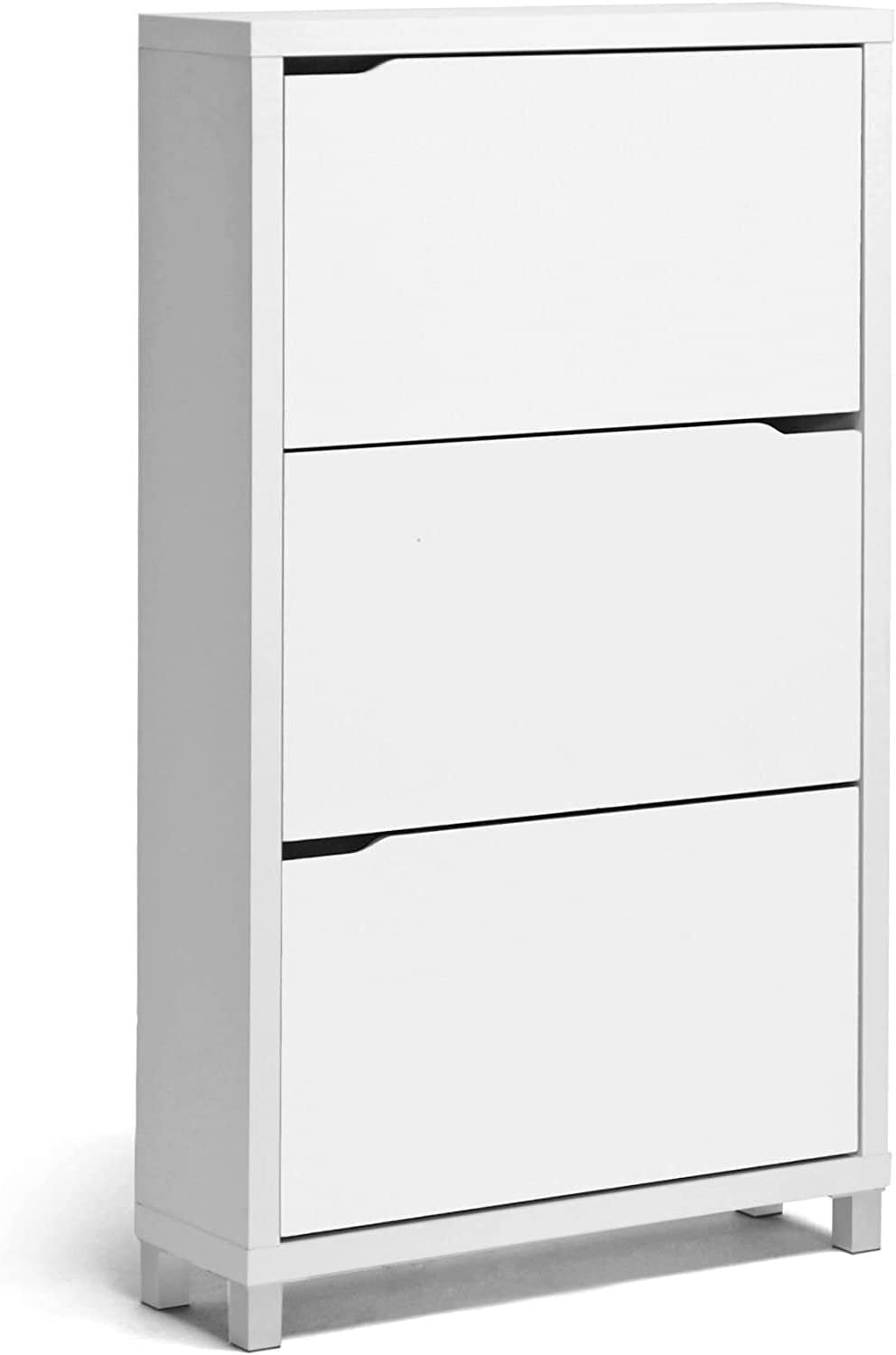 Baxton Studio Simms 3 Tier Modern Shoe Cabinet, White