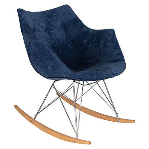 LeisureMod Willow Velvet Eiffel Base Petite Rocking Chair (Pink)