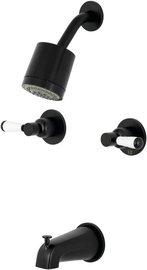 Kingston Brass KBX8140DPL Paris Tub and Shower Faucet, Matte Black