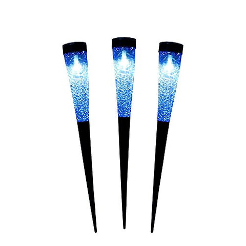 Achla Designs Solar Sparkle Cone Garden Path Lights-3 pack, Light Blue