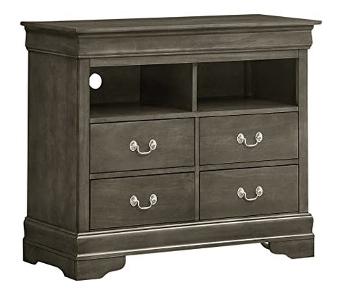 Louis Phillipe Gray 4 Drawer Chest of Drawers (42 in L. X 18 in W. X 35 in H.)