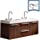 Fresca Opulento 54&#34; Walnut Modern Double Sink Cabinet w/Integrated Sinks