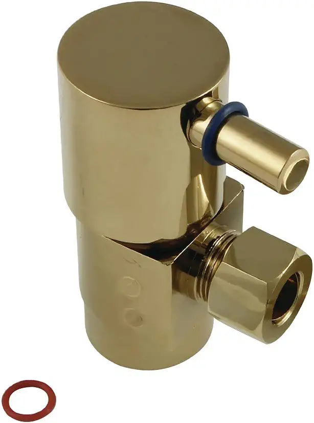 Kingston Brass CD43307DL Concord 1/2&#34; IPS x 3/8&#34; O.D. Anti-Seize Deluxe Quarter Turn Ceramic Hardisc Cartridge Angle Stop, Brushed Brass