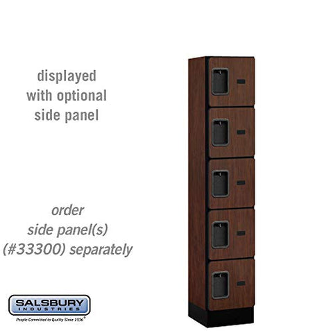 12Inches  Wide Five Tier Box Style Designer Wood Locker - 1 Wide - 5 Feet High - 15 Inches Deep - Mahogany