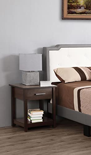 Salem 1-Drawer Wenge Nightstand (24 in. H x 19 in. W x 20 in. D)