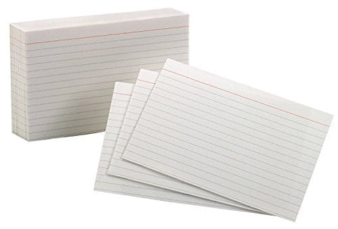 Oxford 40153-SP 3&#34; X 5&#34; White Ruled Index Cards 100 Count