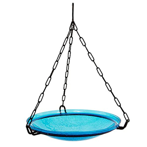 14 Teal Hanging Birdbath