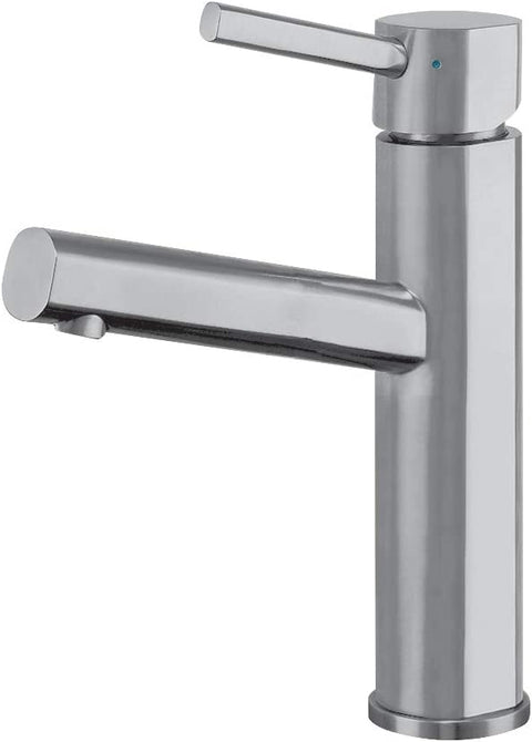 Whitehaus Collection WHS1206-SB-BSS Waterhaus Bathroom, Single Hole, Elevated Faucet, Brushed Stainless Steel