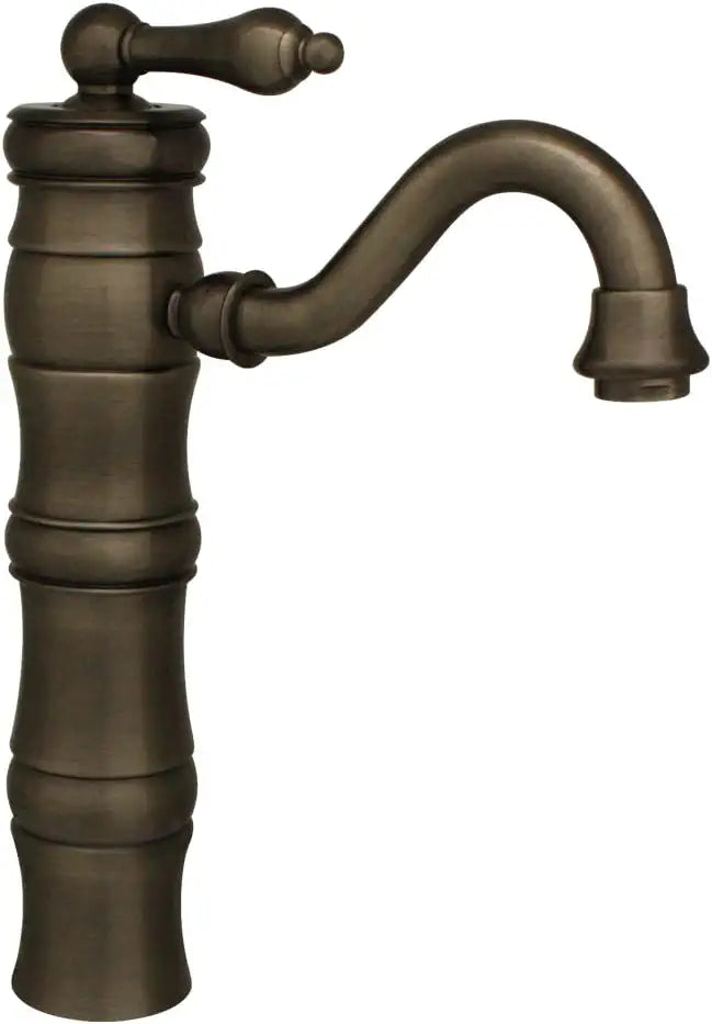 Whitehaus WHSL3-9724-P Vintage III single hole/single lever elevated lavatory faucet with traditional spout - Pewter