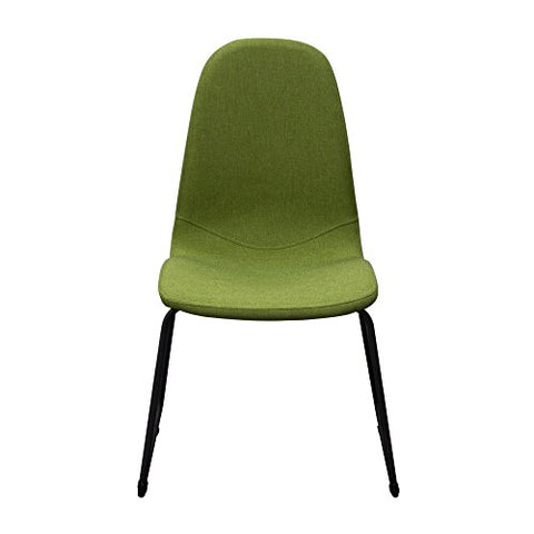 Set of (2) Finn Dining Chairs in Green Fabric with Metal Leg by Diamond Sofa